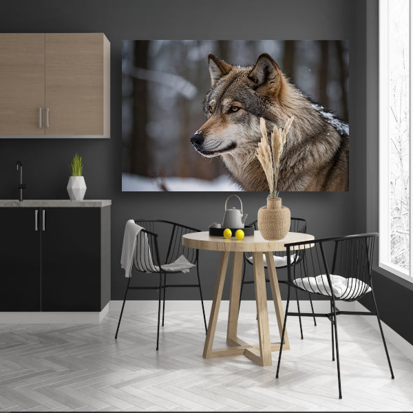 Prachtige close-up foto van een wolfposter