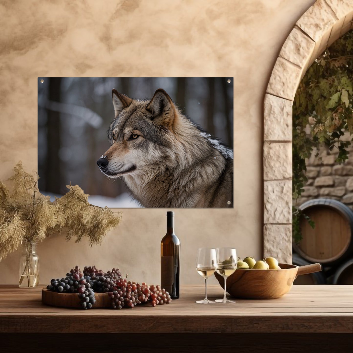 Prachtige close-up foto van een wolf tuinposter