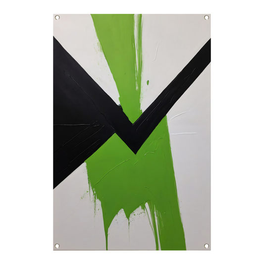 Groene Dynamiek in Minimalistische Abstractie tuinposter