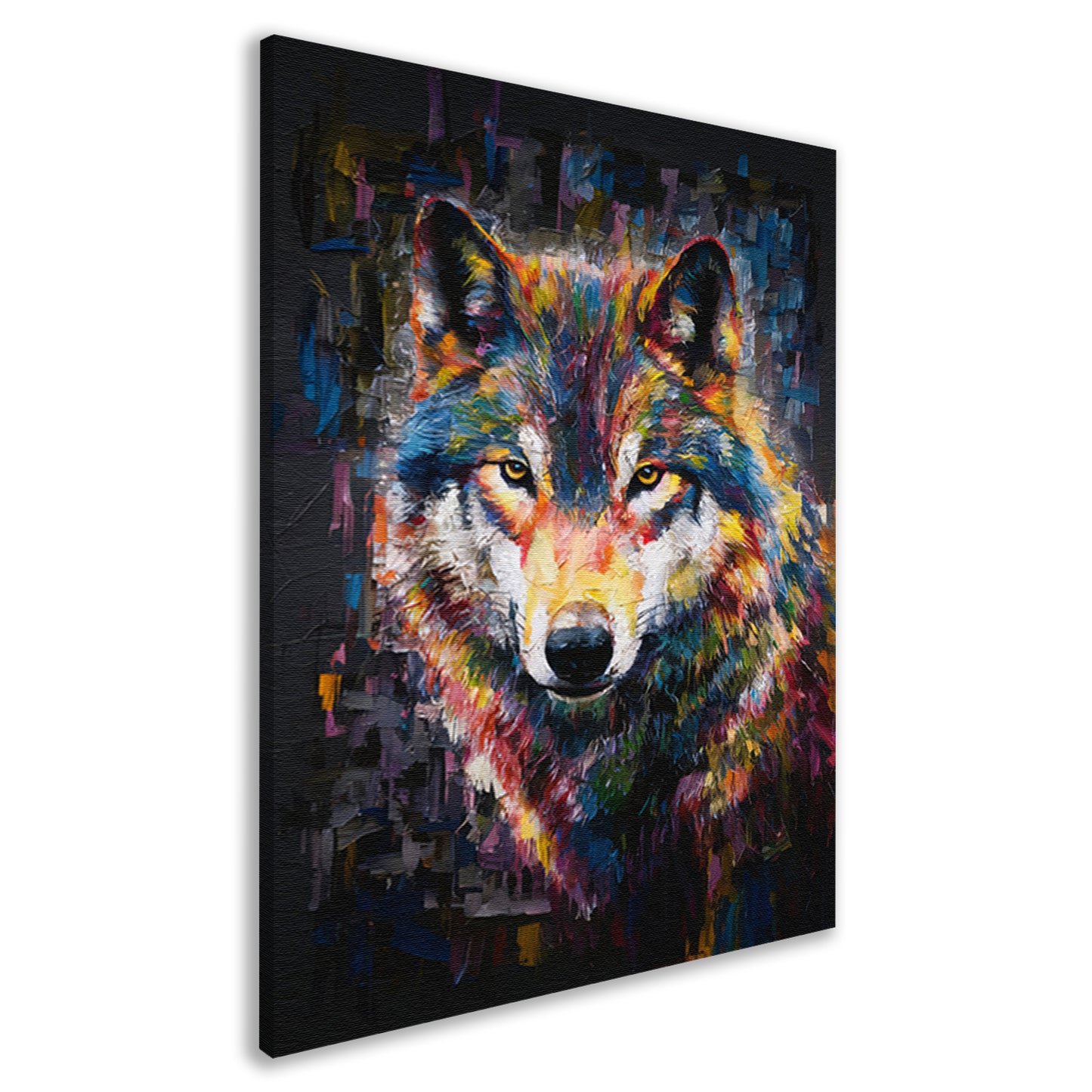 Dynamische Kleurrijke Abstracte Wolf canvas