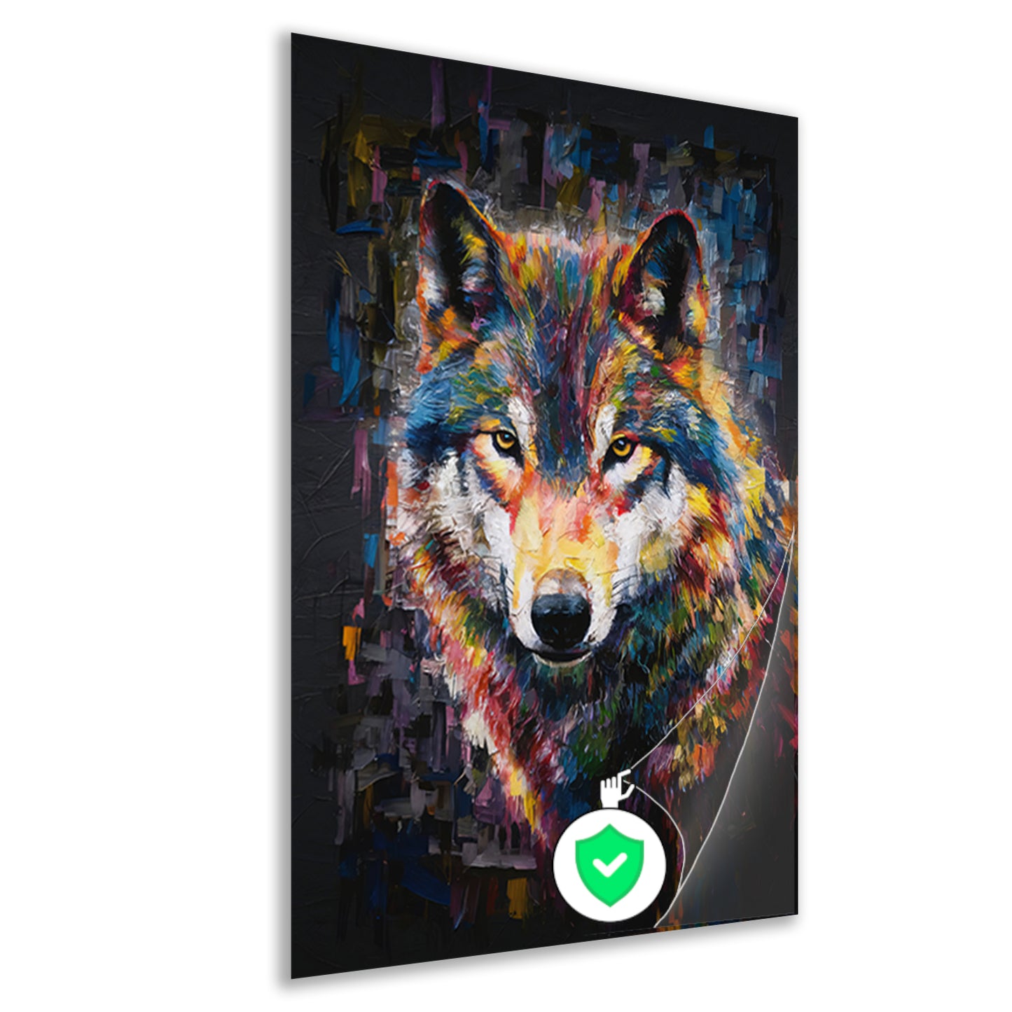 Dynamische Kleurrijke Abstracte Wolf poster