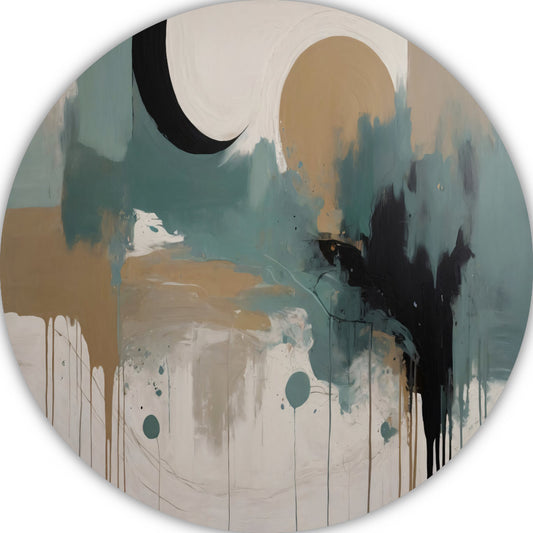 Dynamiek van Kleur en Organische Textuur aluminium muurcirkel