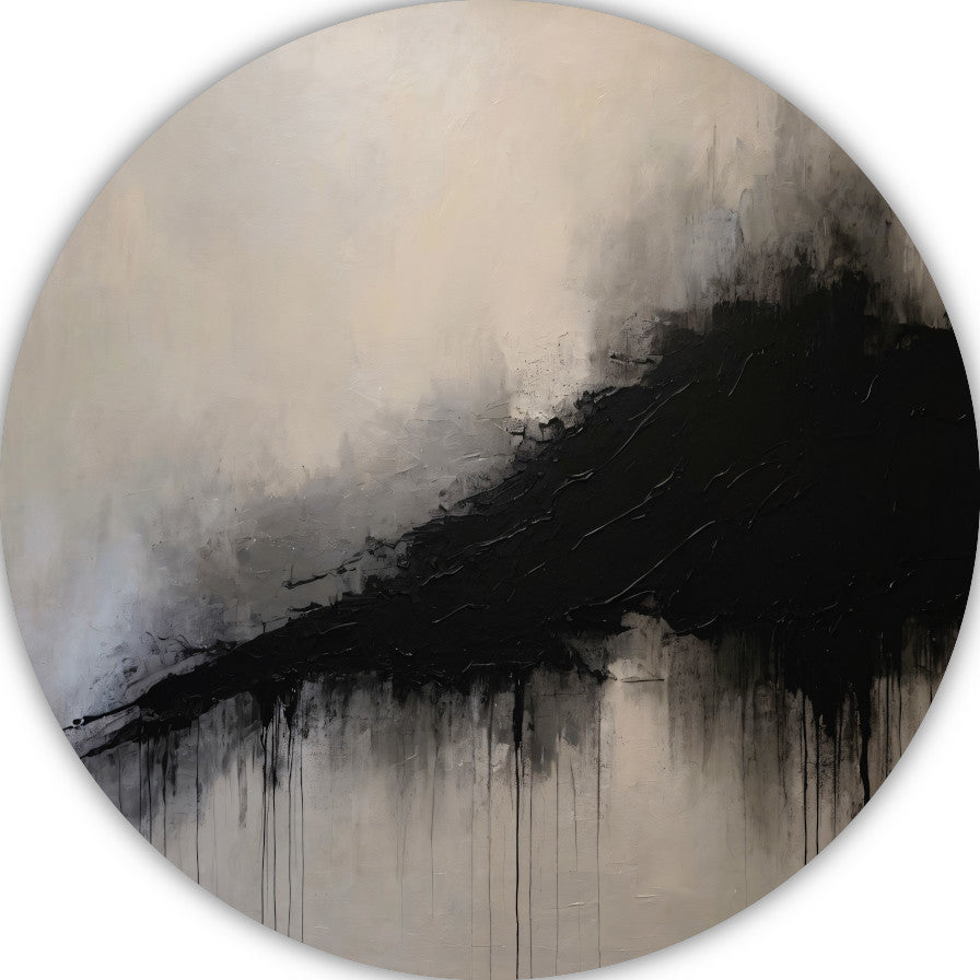 Spel van licht en schaduw in zwart-wit aluminium muurcirkel