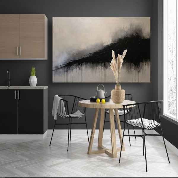 Spel van licht en schaduw in zwart-wit poster