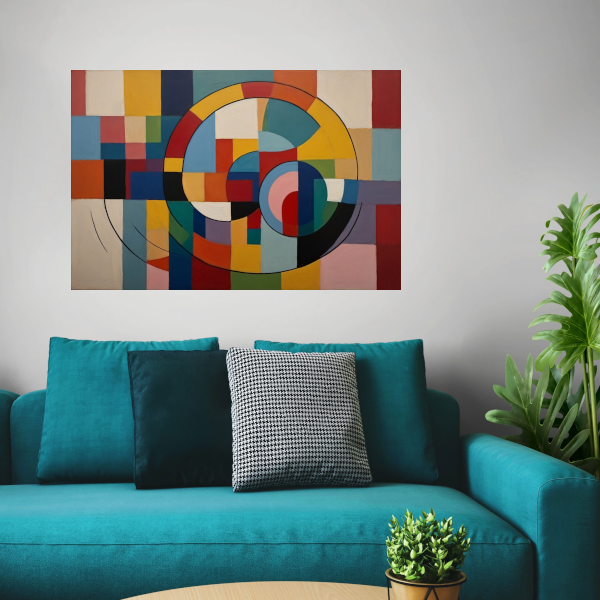 Abstracte Geometrische Kleurrijke Harmonie canvas