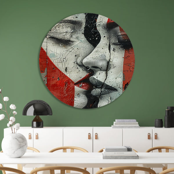 Abstract gezicht met emotionele tranen forex muurcirkel