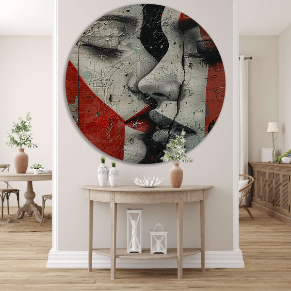 Abstract gezicht met emotionele tranen forex muurcirkel