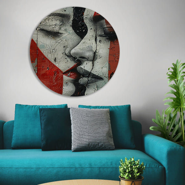 Abstract gezicht met emotionele tranen forex muurcirkel