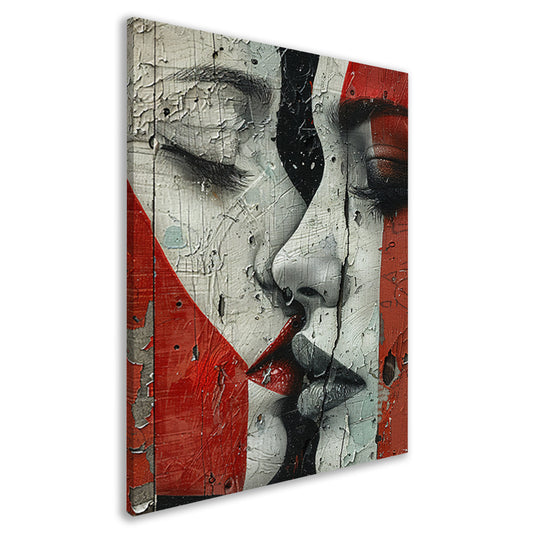 Abstract gezicht met emotionele tranen canvas
