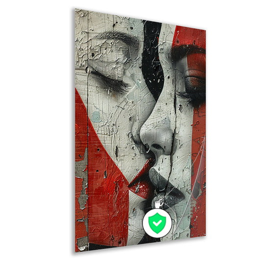 Abstract gezicht met emotionele tranen poster