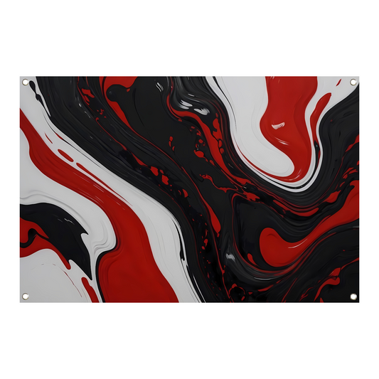 Abstracte Dans van Rood en Zwart tuinposter