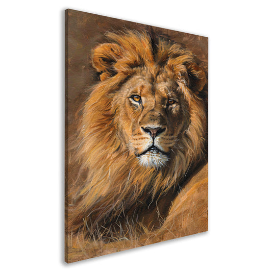 Majestueuze leeuw in het wild schilderij canvas