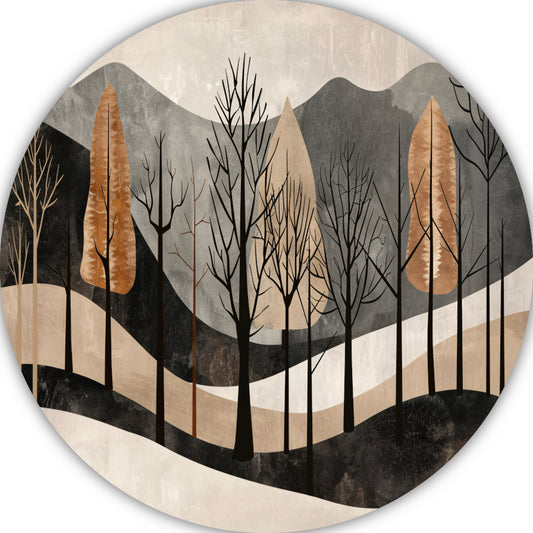 Geometrische interpretatie van natuur en stilte aluminium muurcirkel