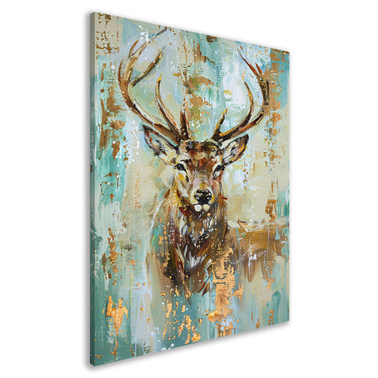 Abstract hertenschilderij met gouden accenten canvas