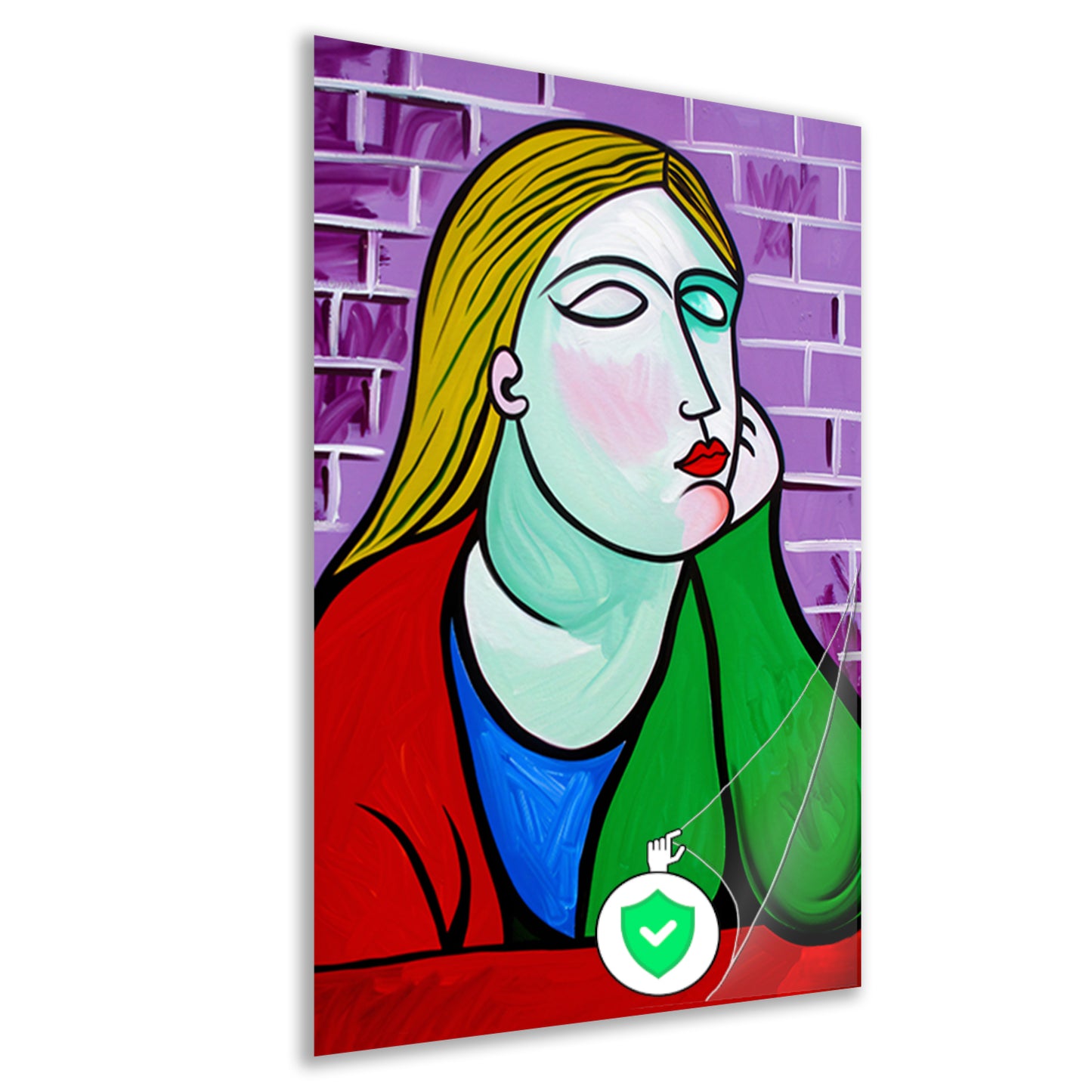 Kleurrijk vrouw in gedachten poster