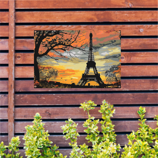 Eiffeltoren bij zonsondergang tuinposter