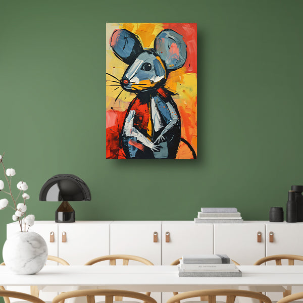 Expressief van een blauwe muis poster