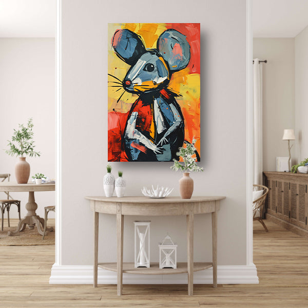 Expressief van een blauwe muis poster