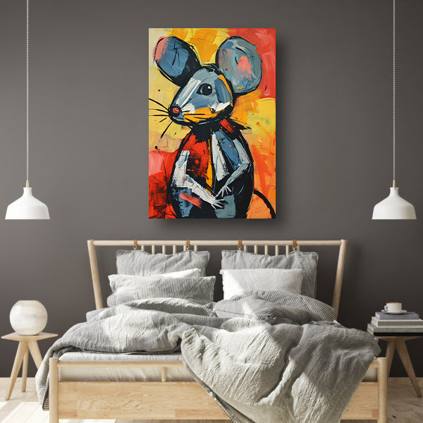 Expressief van een blauwe muis poster