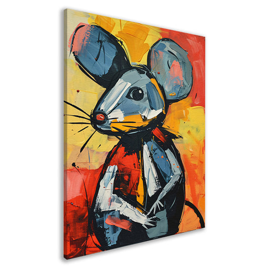 Expressief  van een blauwe muis canvas