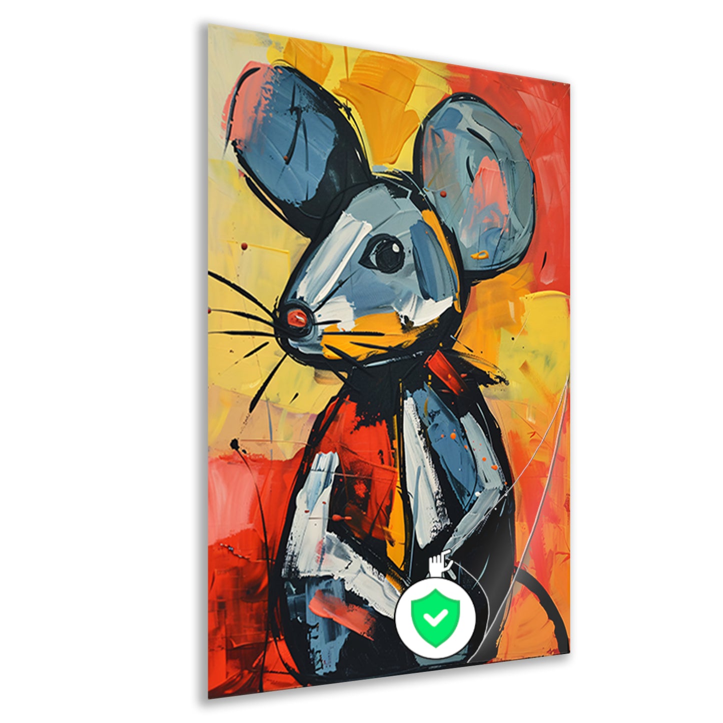 Expressief van een blauwe muis poster