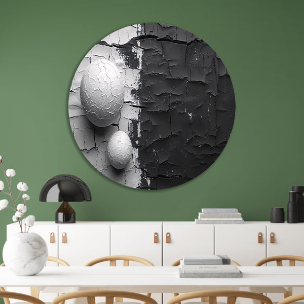 Minimalistisch ballencompositie aluminium muurcirkel