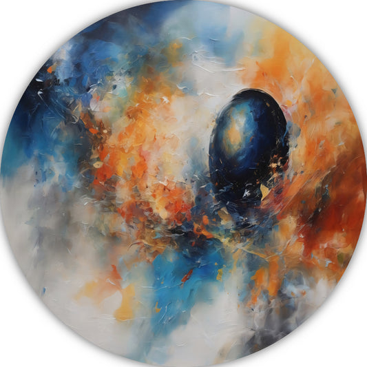 Dans van kleur en abstractie op canvas aluminium muurcirkel