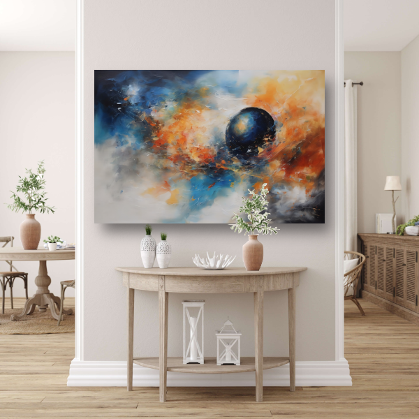 Dans van kleur en abstractie op canvas poster