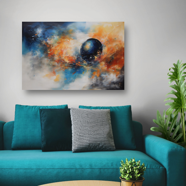 Dans van kleur en abstractie op canvas poster