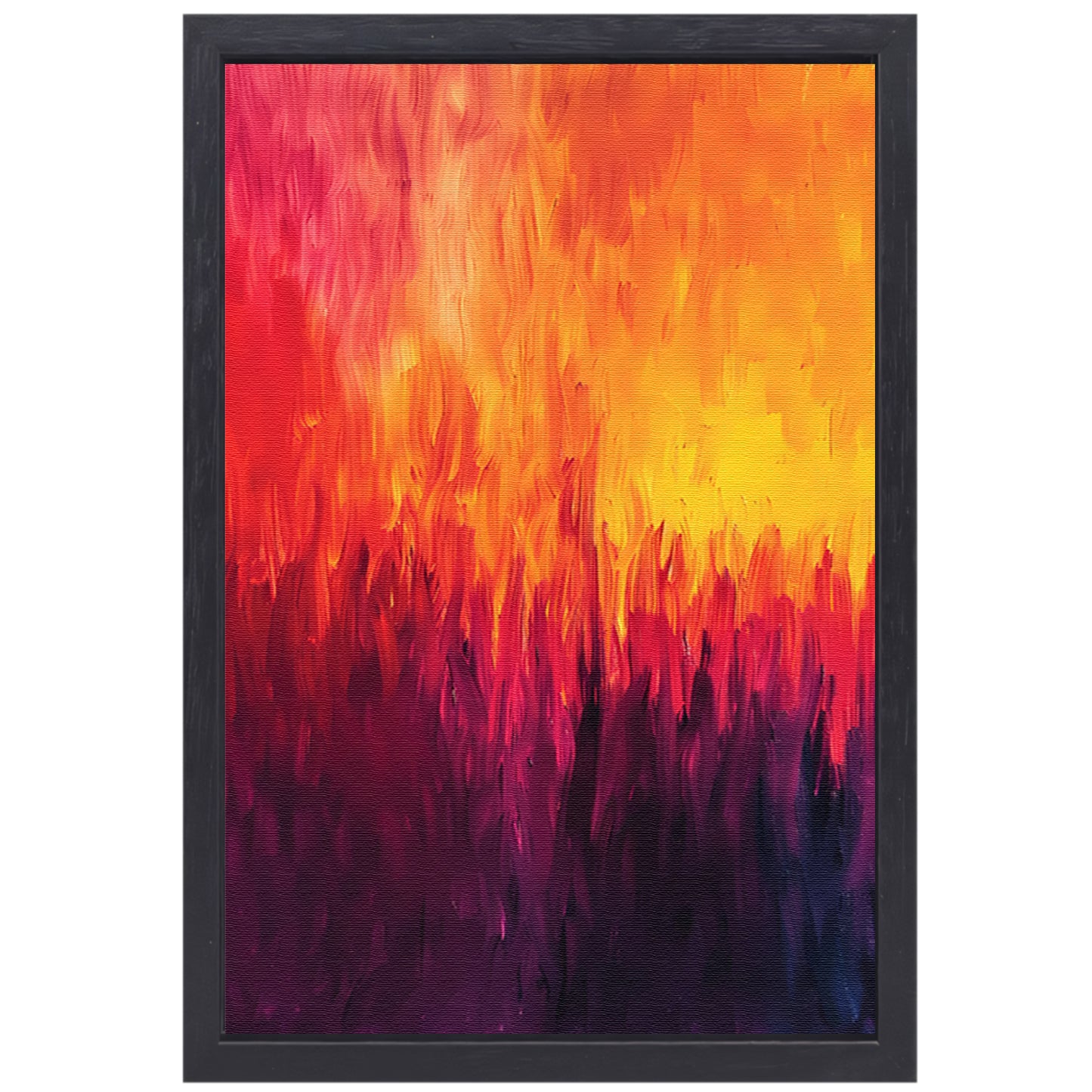 Abstracte kleurrijke vlammen in moderne kunst canvas met baklijst
