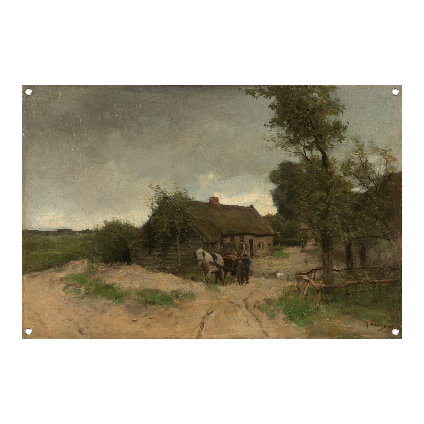 Huisje aan de Zandweg - Anton Mauve tuinposter