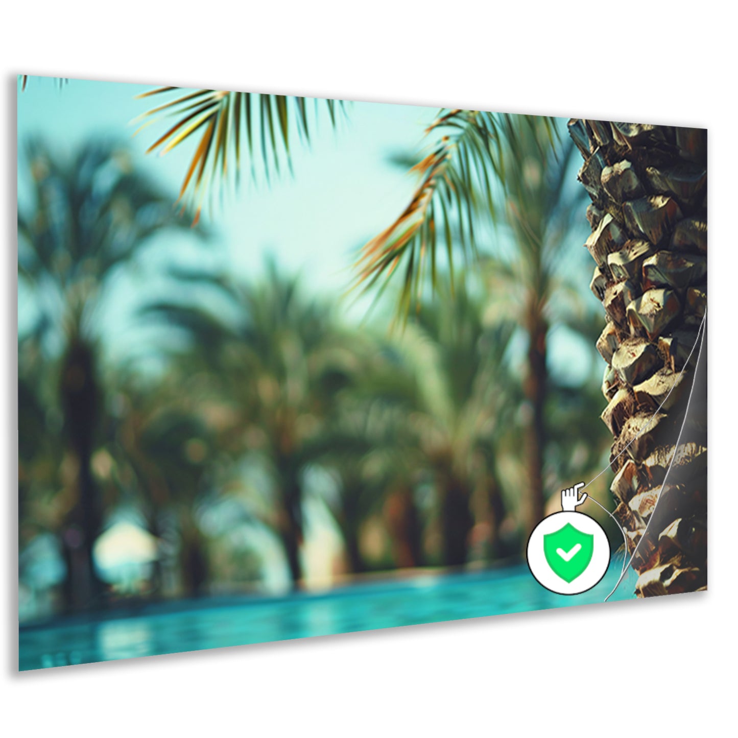 Tropisch Paradijs: Palmen en Wateroppervlak poster