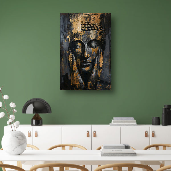 Canvas schilderij - Boeddha schilderij met gouden details