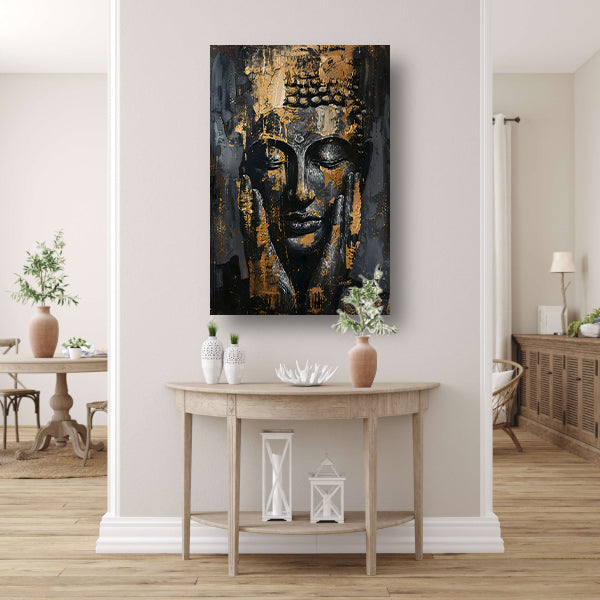 Moderne Interpretatie van een Gouden Boeddha poster