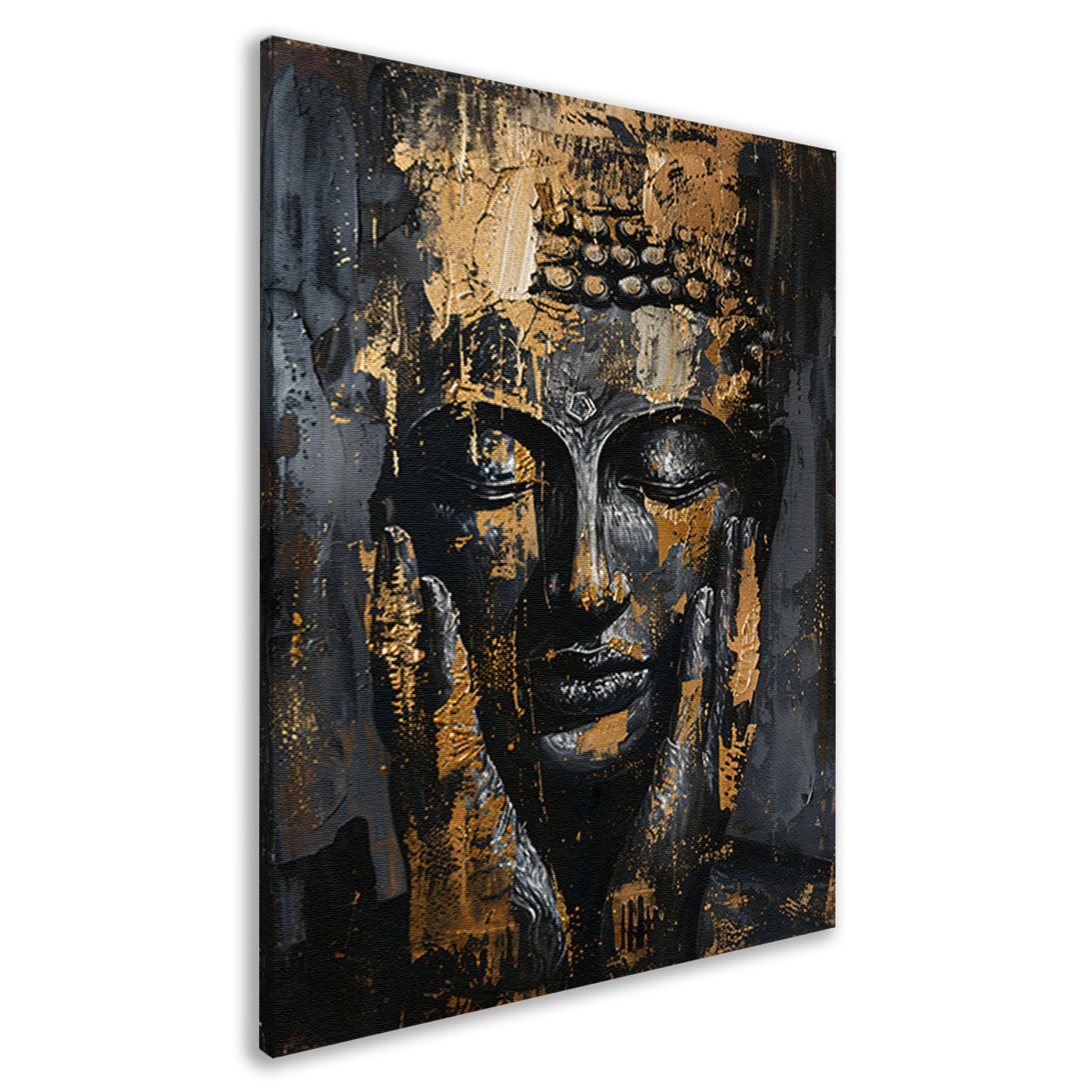 Canvas schilderij - Boeddha schilderij met gouden details