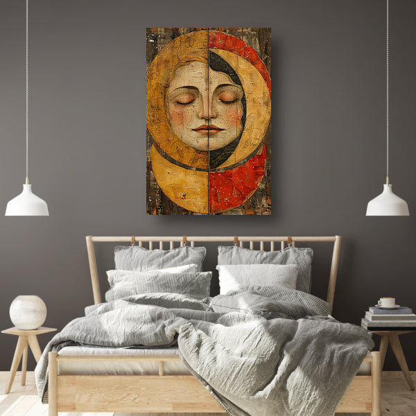 Stille Uitdrukking op Gouden Achtergrond canvas