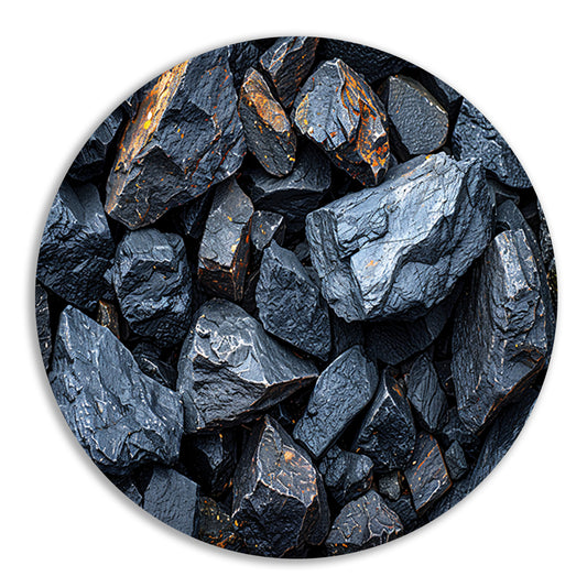 Abstract stenenstapel aluminium muurcirkel