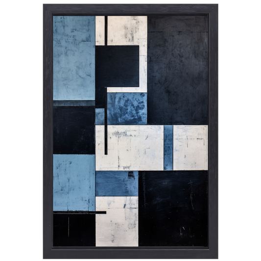 Balans in Monochrome Abstractie canvas met baklijst