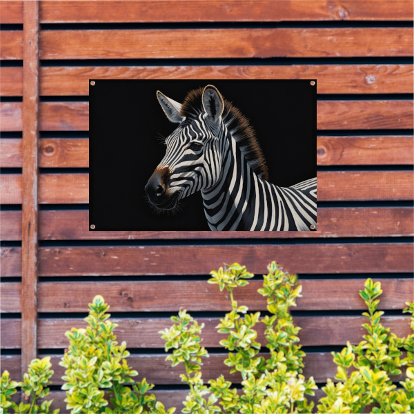 Elegante Zebra in Monochrome Majesteit tuinposter