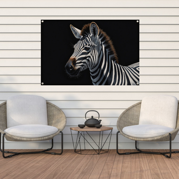Elegante Zebra in Monochrome Majesteit tuinposter