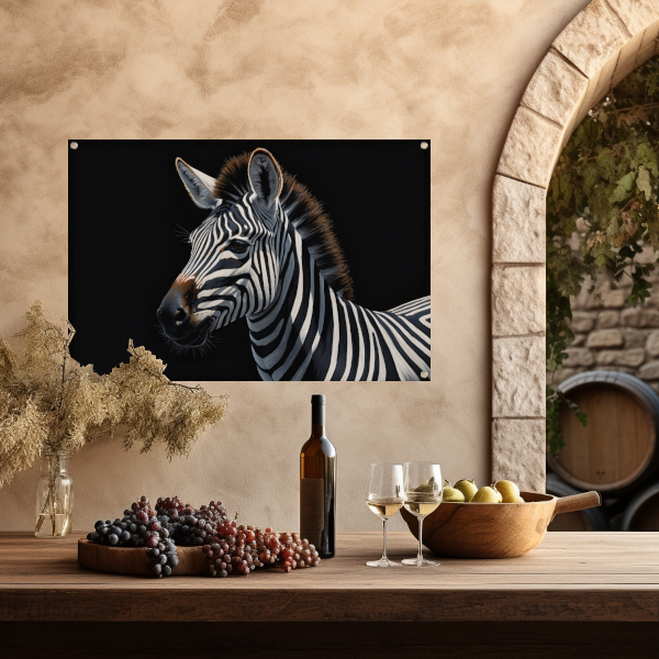 Elegante Zebra in Monochrome Majesteit tuinposter