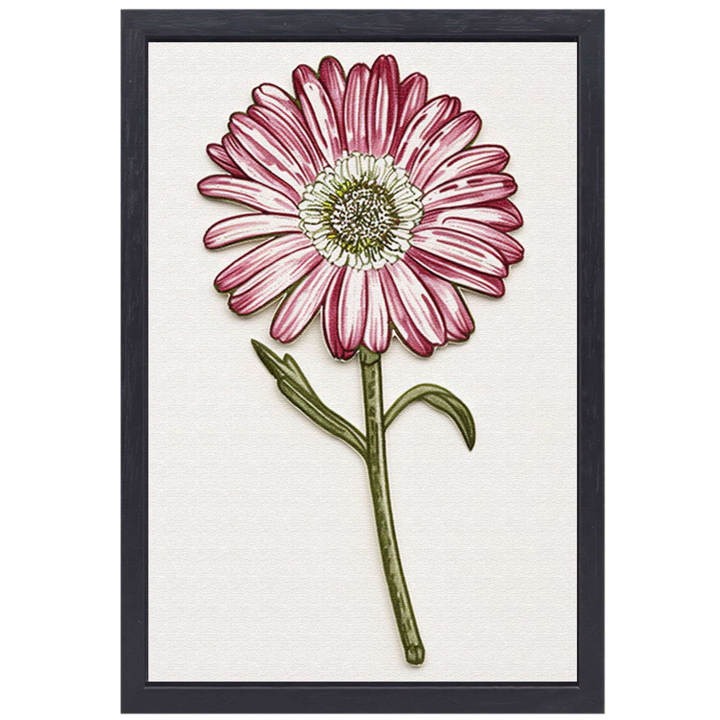 Gedetailleerde aquarel bloem met bladeren canvas met baklijst