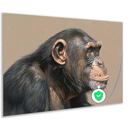 Gedetailleerde realistische aquarel van een aap poster