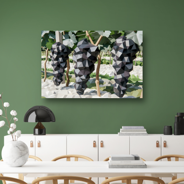 Abstracte Wandelaars in Groene Wijngaard canvas
