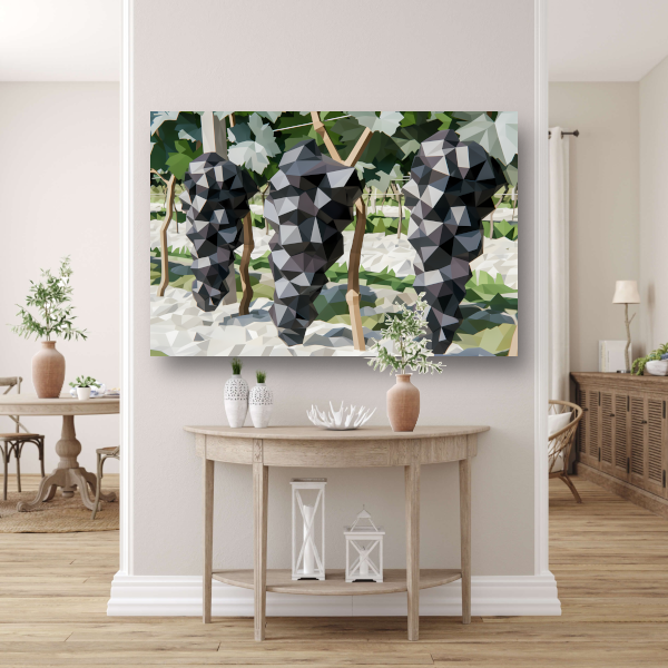 Abstracte Wandelaars in Groene Wijngaard canvas
