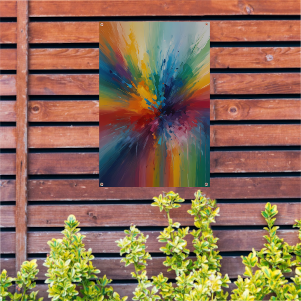 Dynamische Kleurexplosie in Abstracte Kunst tuinposter