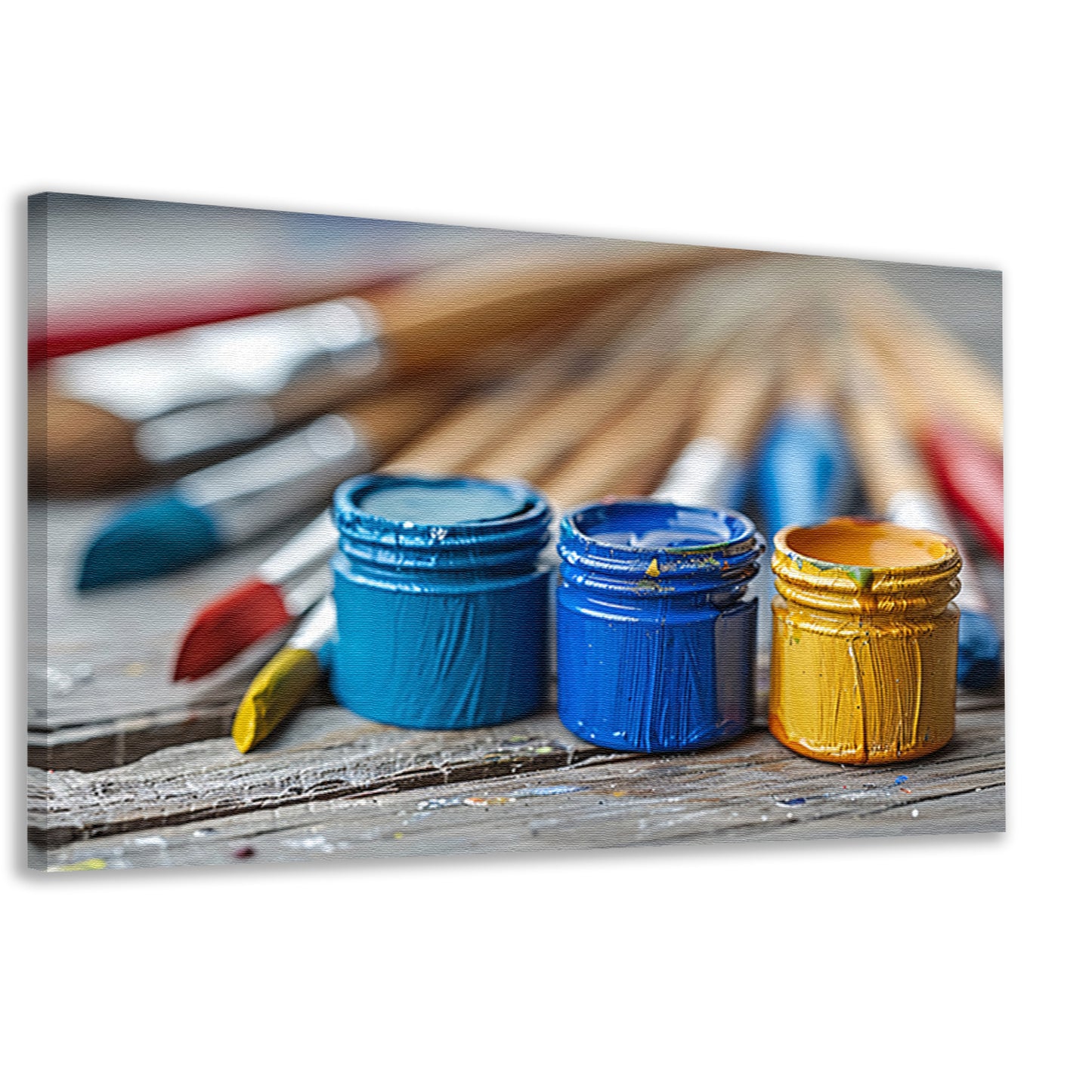 Abstract potten en kwasten canvas