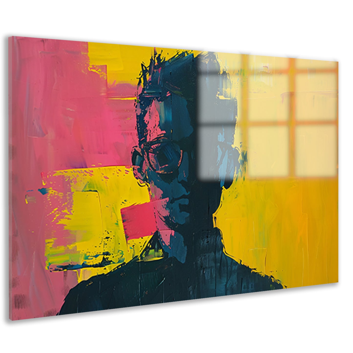 Abstract portret van een man acrylglas