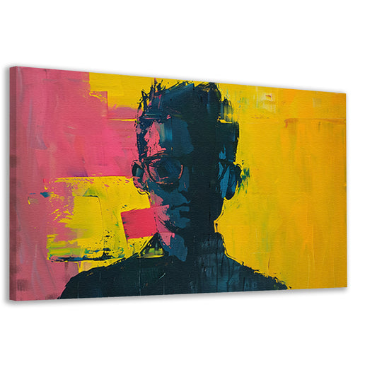 Abstract portret van een man canvas