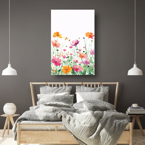 Kleurrijke bloemenzee in aquarel stijl acrylglas